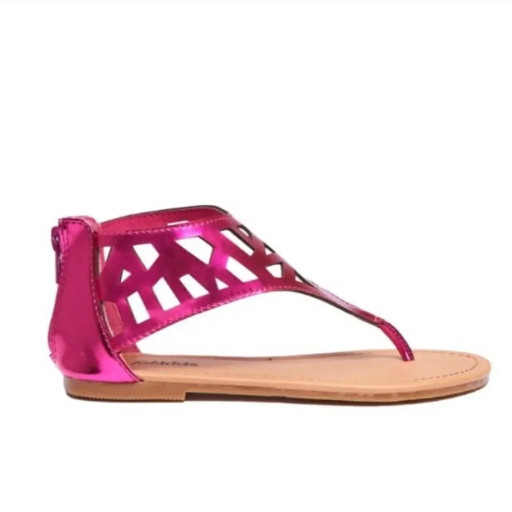 FabKids Girls Pink Sandals Chandelier Cutout 7